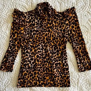 New York & Company Leopard print Turtle neck blouse/top